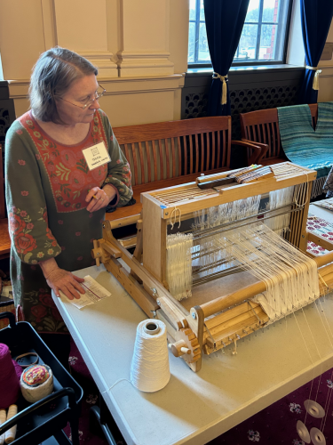 Teresa weaving overshot with cotton  wool